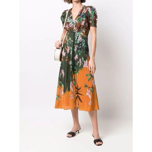 Saloni Lea Mid Dress Size 0 - Picture 1 of 6
